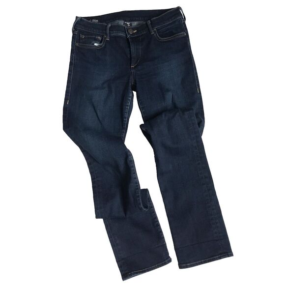 TRUE RELIGION Cora Jean Women 27 x 33 Tall Straight Slim Stretch Dark Blue Denim - Picture 4 of 15
